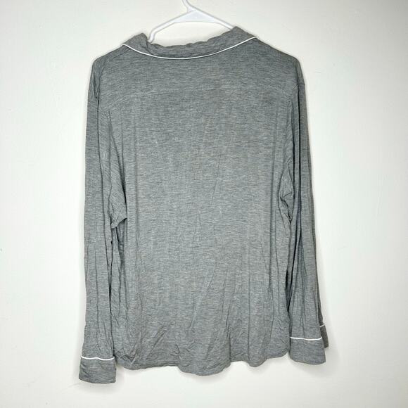 Cozy Earth Stretch-Knit Long Sleeve Pajama Top Gray - Picture 5 of 5
